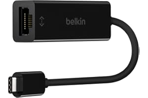 ‎BELKIN Belkin Adapter USB-C na Gigabit Ethernet (15 cm, wtyczka USB-C, gniazdo RJ45, obsługuje 10/100/1000BASE-T) czarny