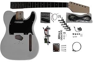 Electric DIY Guitar Kit Right Handed TL6603 White Pre Painted Coban Guitars Electric Guitars Diy Kit Right Handed Non Soldering
