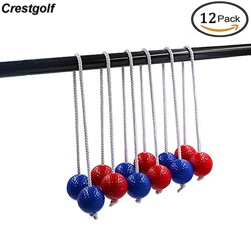 CRESTGOLF Ladder Golf Ball for Toss Games,pack of 6 pairs including Three Pairs of Red and Blue