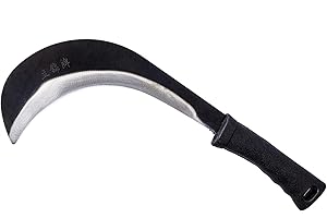 LJXQUISITE Clearing Sichel,Stahl Gras Sichel,Gartenarbeit Japanische Manganstahlklinge Halbmondförmige Sichel, Mehrzweck-Garten Unkraut Gras Sichel und Professionelle Landwirtschaft Sicherheit Sichel (B)