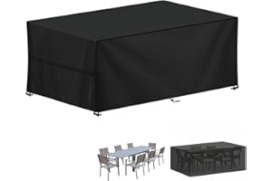 LAMUNI Abdeckhaube Gartenmöbel 220x90x80cm Loungesofa Abdeckung Gartentisch Wasserdicht Abdeckplanen für Gartenmöbel Plane 420D Oxford Gewebe Schutzhülle für Gartenmöbel, Loungemöbel, Rattanmöbel