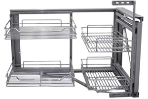 Nisko MAGIC CORNER Meccanismo 4 Cestelli angolo base Cucina Estrazione Totale Chiusura Ammortizzata