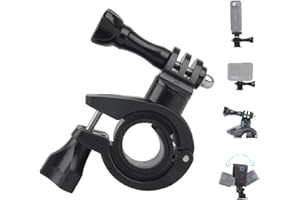 XUNNIU Action Cam Moto Bici Supporto, 360° Rotazione Supporto action cam con Adattatori per connettore da 1/4" Compatibile con GoPro Hero 13/12/11/10/9, per Insta360 X4/ X3/ Ace Pro, SJCAM