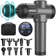 Massage Gun, ANSGEC 30 Speeds Massage Gun Deep Tissue Powerful Muscle Massage Gun, 2550mAh Electric Handheld Massagers Quiet, Percussion Massager Fascia Gun for Body, Back, Neck Muscle Relief Recovery