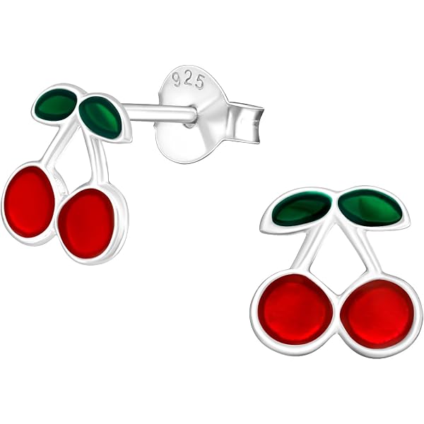 Orecchini A Bottone KRUCKEL Cherry Orchard Con Cristalli Swarovski, Eleganti E Ipoallergenici, In Confezione Regalo
