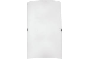 Eglo Lampada da parete Troy 3, lampada da tavolo uno punto luce, lampada da parete, acciaio, nichel opaco, satinato, bianco, E14