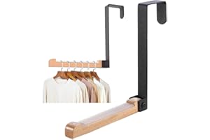 WUSJCOF Gancho para puerta plegable, metal y madera, para puertas de hasta 4,5 cm de grosor, perchero para puerta, perchero para puerta