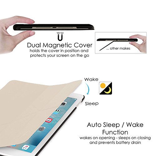 Forefront Cases® Neue Origami Hülle Tasche Case Cover für Apple iPad Mini 4 / 4th Generation (September 2015) – Rundum-Geräteschutz und intelligente Auto-Sleep-Wake-Funktion – inkl. Eingabestift - 6