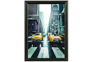 Albyco Cadre Photo Noir A3 - Format 29,7x42 cm - Épaisseur 25 mm - Aluminium Noir - Porte Affiche Clic-Clac - Snap en Métal pour Poster