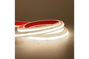 XUNATA Ruban LED COB Autocollant, 320Leds/m IP68 étanche 12V Super Lumineux Bandeau flexible Ruban LED Light Strip pour Escalier, Chambre, Noël, Fête, etc (Blanc naturel, 3M)