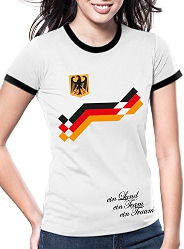 Luckja Euro 2016 Germany Jersey Fan Shirt Retro figure 8 Women's Round Neck T-Shirt