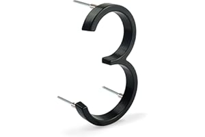 HASWARE 5 Pouce (12cm) NuméRo De Maison Flottant: Chiffres De Porte Modernes - Signalisation Pour Le Bureau De Poste De Rue (Noir AméLioré, 3)