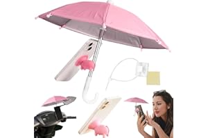 QWEPU Mini Parapluie pour Téléphone, Parapluie pour téléphone, Parapluie pour téléphone avec ventouse Support de téléphone pour téléphone extérieur Sun Shad Pare-soleil Visière,rose