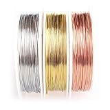 Paquete incluye: 1 x rollo de alambre de cobre oro, 1 x rollo de alambre de cobre plata, 1 x rollo de alambre de cobre bronce, el alambre de cobre es suave, flexible y no fácil de romperse
