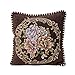 Produktbild VNEIRW Platz Kissenbezug Europäischer Stil Vintage Blume Kissenhülle Wurfkissenbezug Zierkissenbezüge Chenille Dekokissen Dekoration deko Wohnzimmer Autodekoration Sofa Cover,Auto Home Dekor (E)