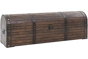 Festnight Cassetta Porta Oggetti Vintage in Legno,Baule Esterno,Baule Interno Retro Vintage Nautico in Legno Massello 120x30x40 cm