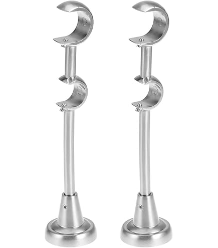 Gardinia Supporto Per Tendaggio - Per Bastoni Ø 25 Mm, Effetto Acciaio, Distanza 12 Cm, Aperto - Foto 4