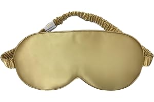 Antifaz de Dormir Seda YUNCHI 100% Anti-Luz Máscara de Ojos Cómoda Suave Agradable para la piel Tela Seda de Morera Natural Pura y pp Algodón relleno Antifaces para Mujeres Hombres (Champán Dorado)