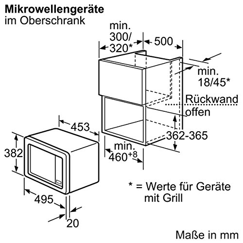 BOSCH HG Serie 4 HMT75M551 Mikrowellen / Einbau / 800 Watt / 17 Liter Garraum - 9