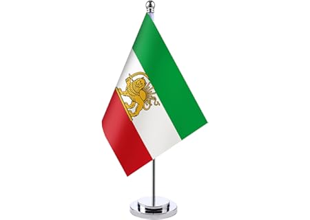 Irans flagga lejon bordsflagga, 5 tum x 8 tum polyester tidigare iranska skrivbordsflaggor, mini skr - Amazon Deal & Rabatt