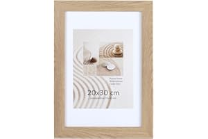 KM Foto Bilderrahmen Holz Plexi Acryl Rahmen quadratisch Collage Wanddeko Poster S215: Farbe: Natur | Format: 40x60