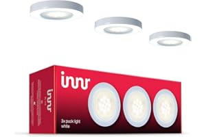 innr Puck Light, 3 LED Lampen, funktioniert mit Hue* und Alexa (Bridge erforderlich) Komplettes Set, Warm Weiß, Dimmbar, G4, 2700K, PL 115