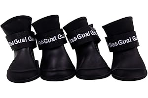 Ducomi Zampette Buty dla małych psów – odporne na deszcz i antypoślizgowe, buty dla psów idealne na deszcz i śnieg. Te buty dla psów zapewniają również ochronę przed urazami łap (B, czarne)