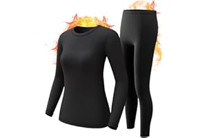 CL convallaria Long Johns Thermal Underwear for Women Fleece Lined Base Layer Set Top and Bottom for Cold Weather XS-4XL
