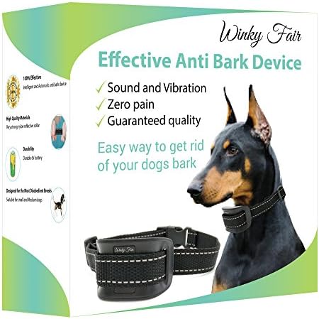 Anti Bark Collar Device - Intelligent Bark Stopper Now with Reflective &amp; Stronger Nylon Collar, Pet Safe Training no Shock Collar with Vibration to Stop Dogs Barking - Battery Included