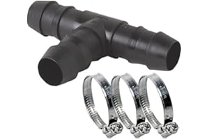 Praher | Peraqua Set | 38mm T-Stück mit 3X Schlauchanschluss (6/4) Plus 3 V2A-Schlauchschellen - für Pool - Teich - Sandfilter - Pumpe - Schwimmbad