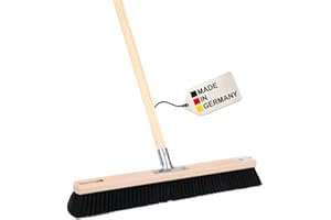 ‎BAWITEC BawiTec Profi Saalbesen Großraumbesen Kunsthaar-Borsten mit stabilem Stiel schwarz-weich (Breite 80cm / Stiel 160cm) Kehrbesen mit Holzstiel Metall-Stielhalter verschraubt für Industrie,Gewerbe ..