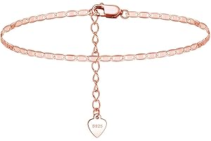 Cangall Silber Fußketten für Damen, 925 Sterling Silber Fußkettchen Armband, Sommer Barfuß Strand Fußspange, 20+6cm Verstellbar Silber Fußkette am Fußgelenk, Fashion Fußbändchen Knöchel-Kette