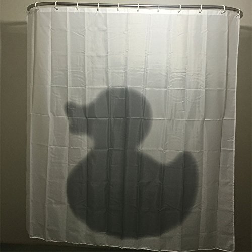 Duschvorhang 3D Ente Badewannenvorhang mit 12 Duschvorhangringe anti schimmel wasserdicht (180*180cm) - 2