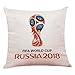 Produktbild TianranRT 18 " X18, 2018, Russland Fußball FIFA-Weltmeisterschaft Heimdekoration Kissenhülle Kissenbezug, mit Reißverschluss, Leinen, a, 18"x18"45 * 45cm