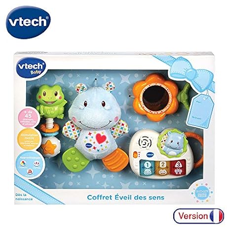 VTech Coffret naissance Eveil des sens Cadeau de naissance avec premiers jouets de Bb bleu 80