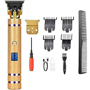 Hair Clippers,TACHWD Trimmer for Men Cordless Rechargeable Hair Trimmer with LCD Cutting Grooming Kit Beard Shaver Barbershop Professional (Gold)