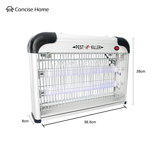 Concise Home 20W UV INSEKTENVERNICHTER, SCHNELL, EINFACH, CHEMIEFREI, Schädlingsbekämpfung, Mückenabwehr, Insektenabwehr u. Insektenlampe in einem, GEGEN alle fliegenden INSEKTEN … - 2