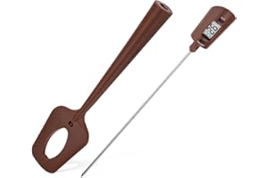 HERCHR Termómetro para caramelos, Termómetro para alimentos Termómetro digital para caramelos Termómetro de lectura instantánea Espátula digital de silicona Termómetro para caramelos para cocina