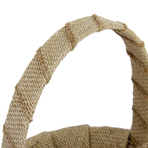 Vintage Sackleinen Jute Spitze Bow rustikale Hochzeit Blumenmädchen Korb - 9