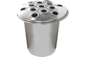 APAC 12CM QUALITY ALUMINIUM MEMORIAL GRAVE VASE, GRAVE POT INSERT BRITISH MADE 12CM (SILVER TOP)
