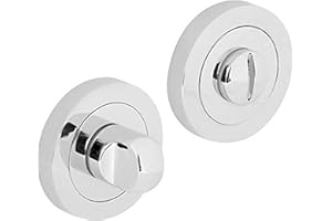 HIATT HARDWARE Designer Levers Polished Chrome Bathroom Thumbturn & Release Set (Bolt Through Fixings Included)
