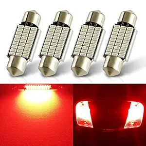 AUTOGINE 4PCS 6418 6411 6461 DE3425 C5W LED Bulbs, CAN-Bus Error Free Festoon 36MM 1.5 ? 3014 27-EX Chipsets LED Bulbs for Car Interior Dome Map Door Courtesy License Plate Lights, Brilliant Red