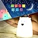 Produktbild Luerme LED Nachtlicht USB-nachladbares Tischlampe 7-Farben Nettes Silikon-Bären-Lampen für Kinder Baby Tisch Zimmer Schlafzimmer (Weiß)