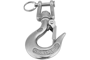 Gorgeri 304 Crochet de sécurité de chaîne de levage de fourche pivotante en acier inoxydable 350KG Limite de charge de travail(110mm)