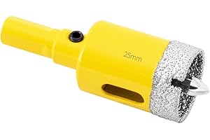 Aohhy Broca de Diamante 25mm con Piloto de Centrado, Profesional Sierra Coronas Perforadora de Diamante para Azulejos, Porcelana, Vidrio, Mármol y Cerámica