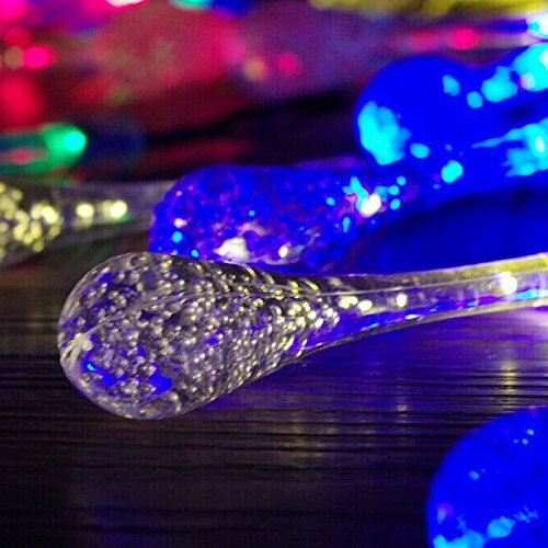 Goodia 4,8 Meter 20er LED Crystal Blase Teardrop Covers Mischfarben Solar Garten Lichterkette Innen- und Außenbereich [Energieklasse A] - 4