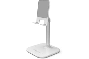 digipower höhenverstellbarer Handy Ständer, Tablet Ständer, Tablet und Smartphone Halterung für Modelle mit bis zu 25cm Diagonale weiß