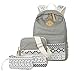 Produktbild Kinderrucksack, Art Und Weise Beiläufiger Wasserdichter Segeltuch-Rucksack 3-teilig Karikatur-Studentin-Tasche (1 Stück Enthält: Rucksack, Umhängetasche, Federmäppchen) (Color : Gray)