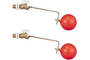 EXCEL HOME Adjustable 1/2" Part 2 Ball-Cock Float Valve with Ball for Toilet Cisterns & Water Tanks, Premium BS1212 Standard Ball Valve (2 Pack)