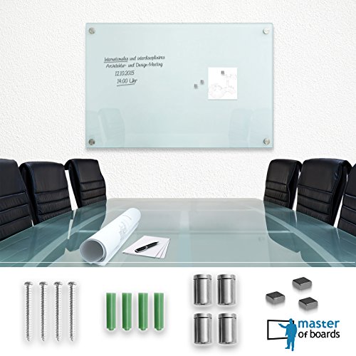 Moderne Glas Magnettafel Luxury – variabel montierbar – Sicherheitsglas – inkl. Magnete – Weiß – Größe wählbar (40×60 cm) - 2